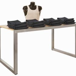 Large Maple Chrome Display Table Boutique