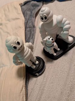 Set of 2x Michelin Advertising Bobble Head Collectables