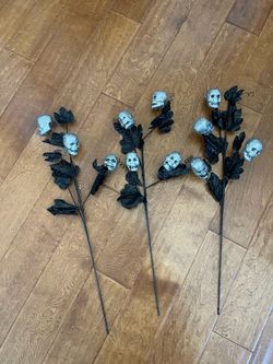 Halloween Skull Decorative Stem Picks Set of 3