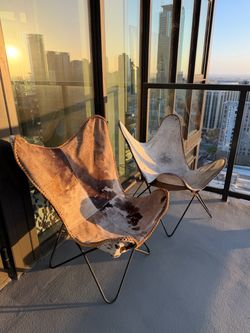 Cowhide Butterfly Chairs – Set of 2