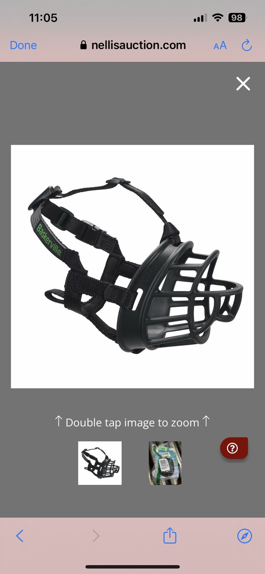 BASKERVILLE ULTRA MUZZLE - Patented Humane Design, Breathable, Dog Can Pant And Drink, Adjustable, Padded, Training Muzzle For Medium-Sized Dogs, Prev