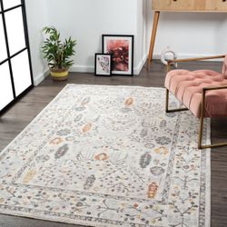 8/10 Brand New Floral Colorful Rug