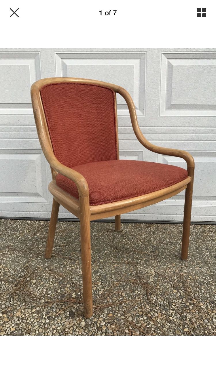 Vintage mid century modern ward Bennett for Brickell designs ash bentwood arm chair