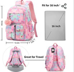 HIDDS Laptop Backpacks 15.6 Inch School Bag College Backpack Anti Theft  Travel Daypack Large Bookbags for Teens Girls Women Students(Pink) 