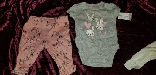 3 Outfits For Baby Girl. NEW! And A Blanket