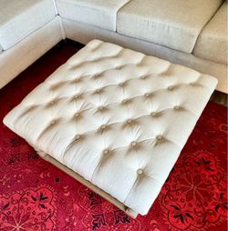 Warehouse of Tiffany Cairona Tufted Textile 34-inch Shelved Ottoman Table