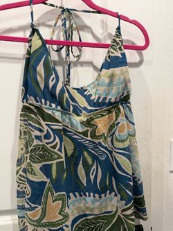 Tropical Print Halter Sundress