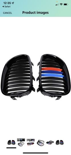 Gloss Black Tri Color Grill Covers BMW