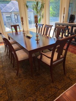 Wood Dining Table with 8 Chairs