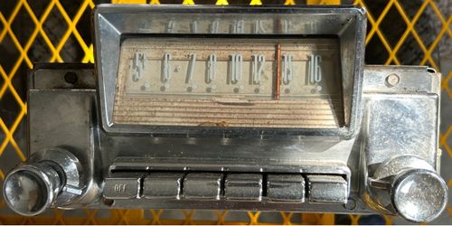 Vintage AM Car Radio with Chrome Face