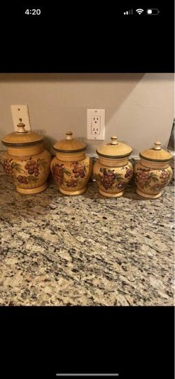 set of 4 casa vero canister set