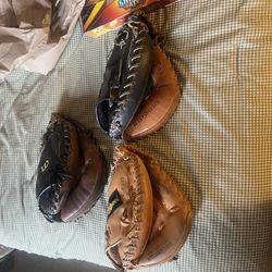 Nice quality all leather rht right right handed thrower pro model gloves Rawlings RTD or Wilson. Price is for each glove individually  Three to choose