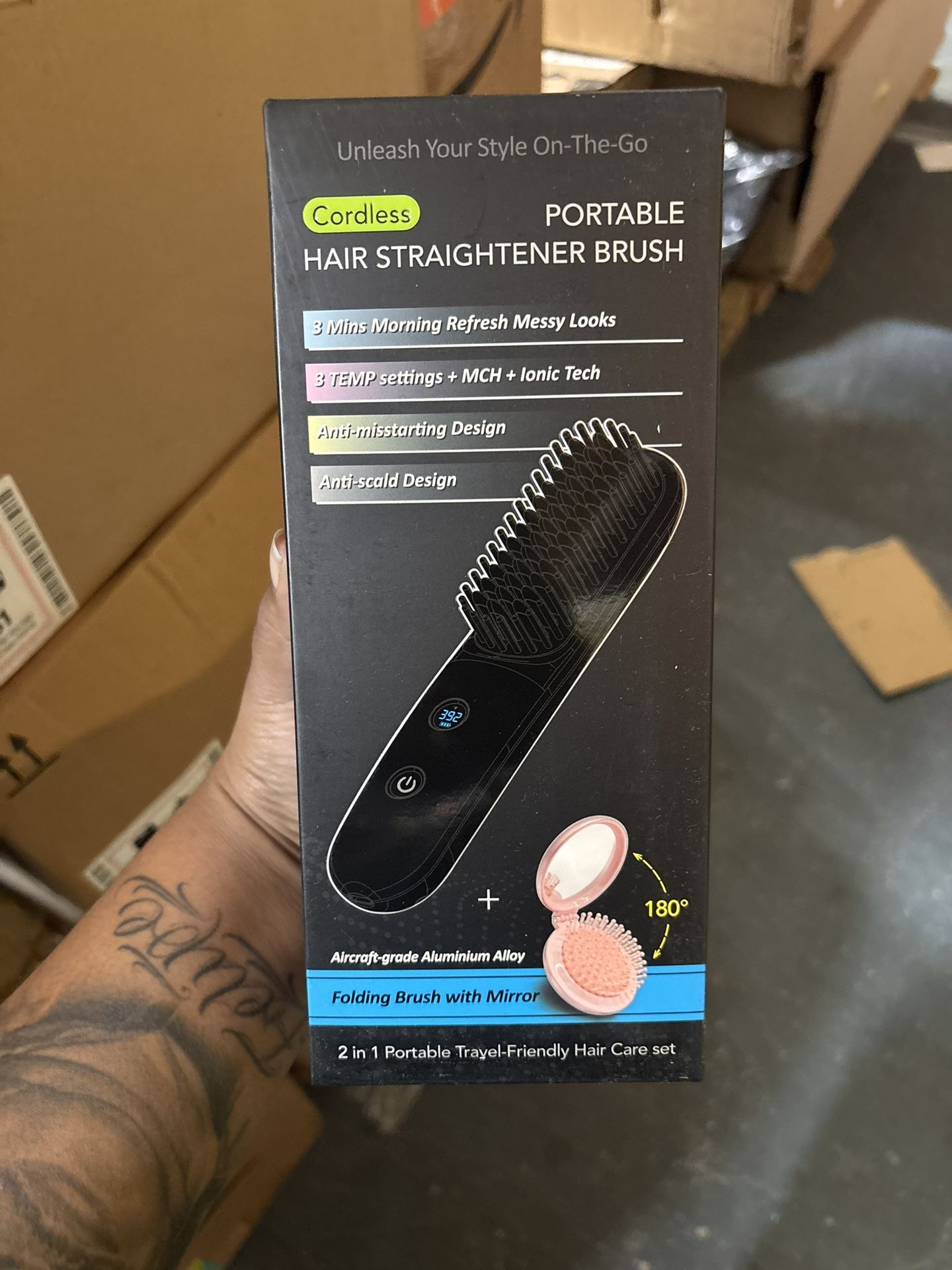 Cordless Hair Brush Straightener