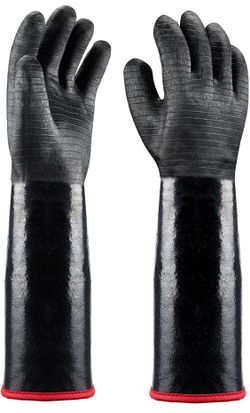 New! Grill BBQ Gloves 18 Inches, 932℉ heat resistant gloves for cooking, BBQ Oven Gloves, Waterproof, Fireproof, Oil Resistant Neoprene Coating,Cookin