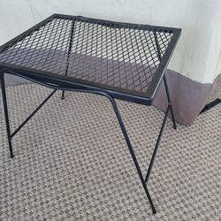Patio Side Table - Vintage Wrought Iron Mesh Top