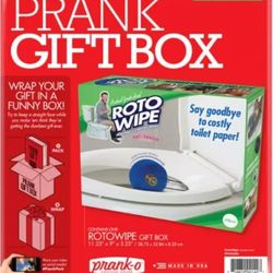 ROTO WIPE Prank Fake Gag Funny PARODY Joke Gift Box toilet paper insanity