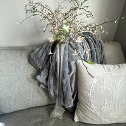Dainty Pink Flowers And Glass Vase