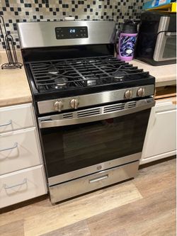 GE silver stove