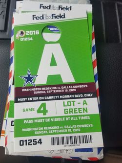 Parking Pass for Redskins Cowboys Tickets