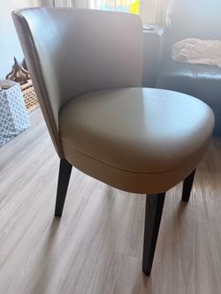 Gray Faux Leather Dining Chair