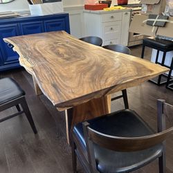 75” Solid Hardwood Live Edge Dining Table | HD Buttercup