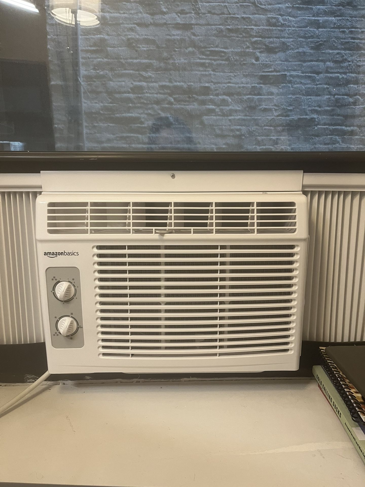 Amazon Basics 5,000 BTU Small Window AC Unit + Accordion