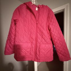 The Children's Place girls' pink quilted hooded jacket