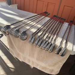 ORLIMAR Woods / ADAMS GOLF Irons 14 Club golf set for mid to high handicap players. Driver, Fairway woods, iron set