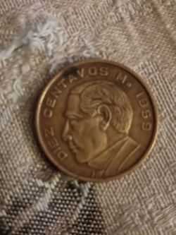 Diez cents mexico coin 1959