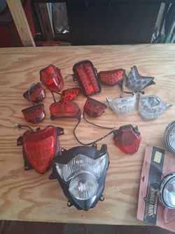 Motorcycle Tail Lights and Headlight Lot