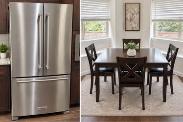 KitchenAid French Door Refrigerator and Dining table