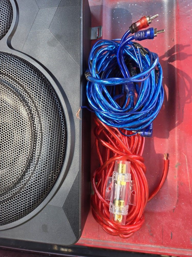 10" 800W Underseat Subwoofer Car/Truck with Double Speakers(Bass and Tweeter), Audio Sub Built in Amplifier,Remote Control and Enclosure(8" Speaker Si