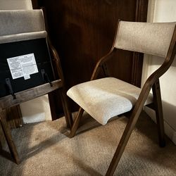 Nice Folding Chairs, Wooden And Upholstered