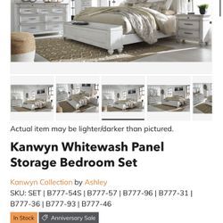 Kanwyn Whitewash Panel Bedroom Set 