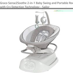 Graco Sense2Soothe 2-in-1 Baby Swing and portable rocker - with cry detection technology 