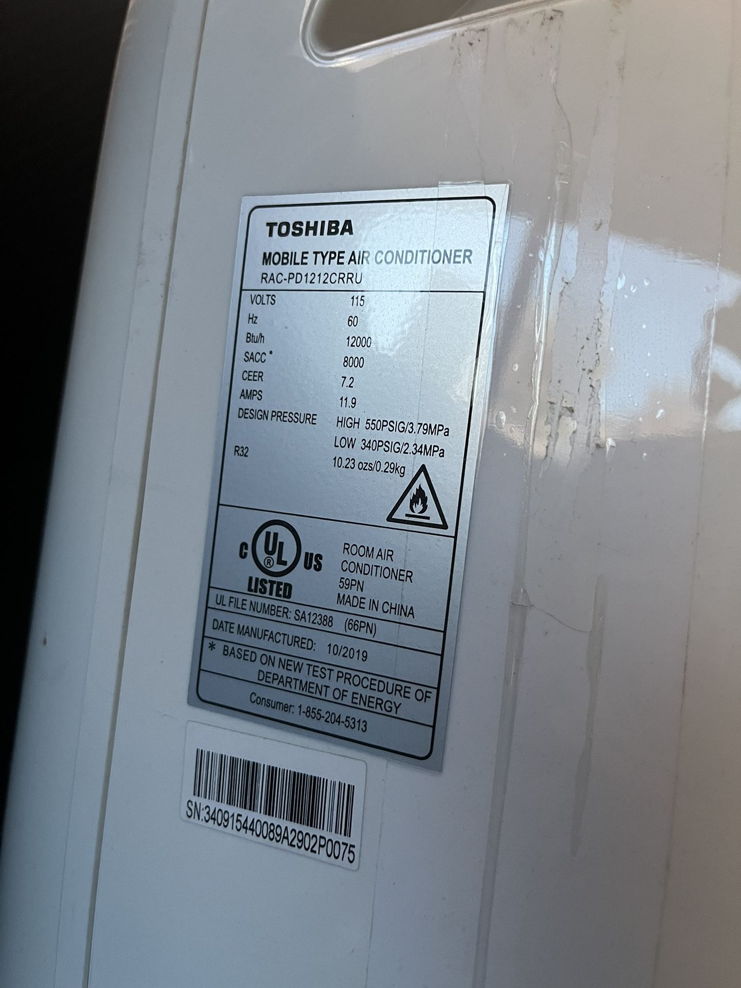 Toshiba portable air conditioner Offer