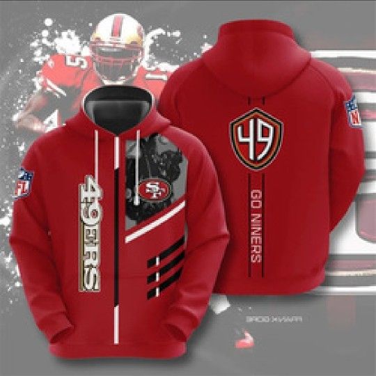 NEW NFL San Francisco Hoodie 100% POLYESTER Sizes XL AND 2XL