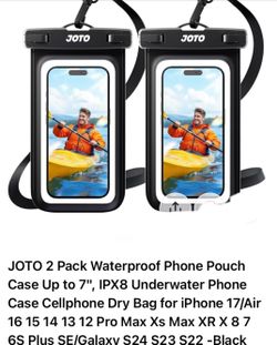 JOTO 2 Pack Waterproof Phone Pouch Case