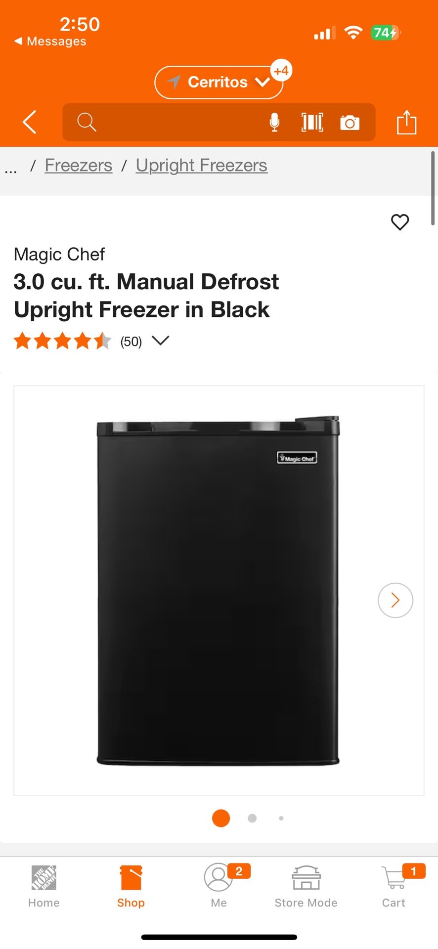Magic Chef 3.0 cu. ft. Manual Defrost Upright Freezer in Black