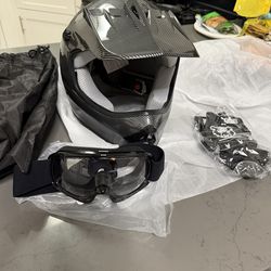 TCMT Helmet for Kids Carbon Fiber DOT Youth helmet for Atv Mx Motocross Offroad Street Dirt Bike  Size M