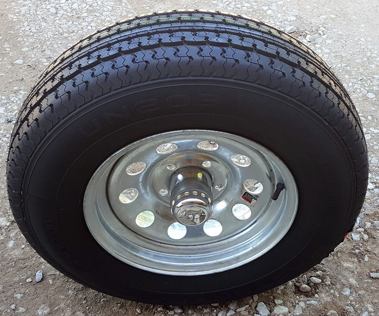 14" Mastertrack Trailer Tire 205-75-14D 14x5.5 5 Lug Galvanized Wheel