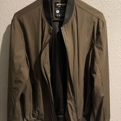 YoungLA 506 Lightweight Reversible Bomber Jacket in the olive brown / khaki