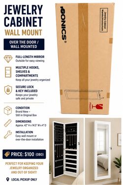 Brand New SONGMICS Jewelry Cabinet with Full-Length Mirror