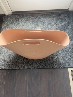Gucci Beige/Pink Rubber Top Handle Logo Oversized