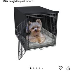 Explore Land Breathable Dog Crate Cover - 4 Sides Mesh Ventilation, Basic Pet Kennel Cover, All Sides Open, Universal Fit For 1 2 3 Doors 18 Inches Wi