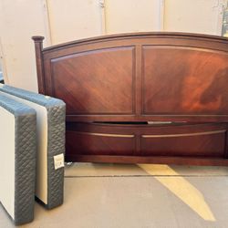 King Size Bed With Box Spring.  (  No Mattress )