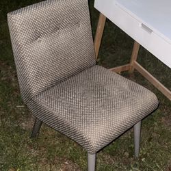 Mid-Century Modern Upholstered Desk or Accent Chair in Textured Grey