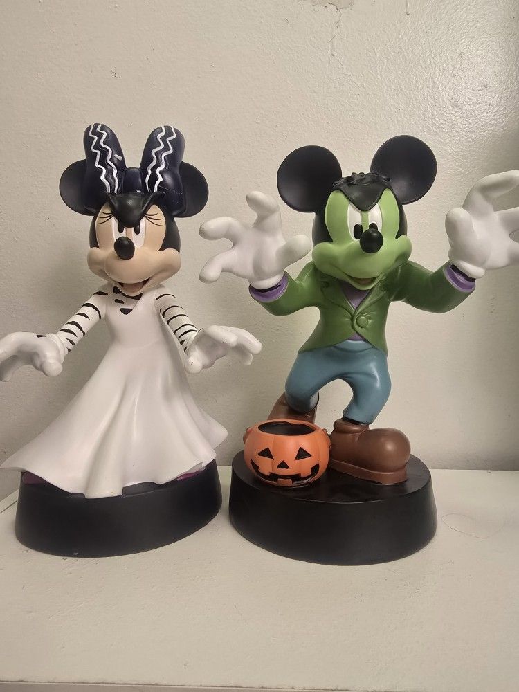 Mickey And Minnie Mouse Frankenstein Figurine Set