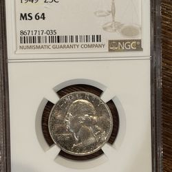 1949 Silver Quarter MS64 (NGC)