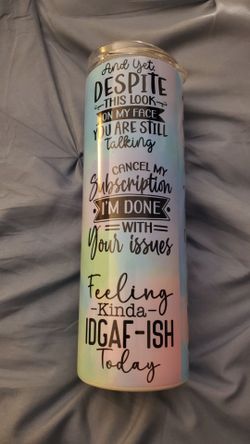 Stainless steel tumbler with sayings